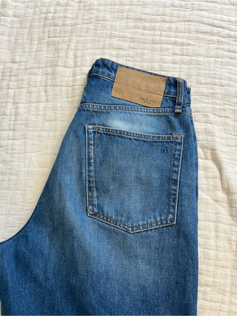 Rag & Bone Wide Leg Jeans Size 30x30 Clearwater Blue Maya High Rise Button Fly - Picture 8 of 12